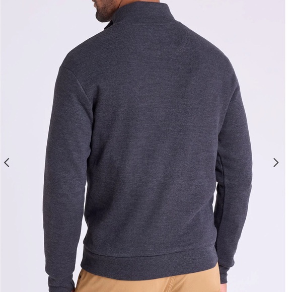 U.S. Polo Assn. Men's Dark Blue 1/4 Zip Mock Neck Flatback Pullover Sweater - Picture 12 of 13